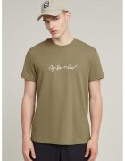 G-STAR Tricou de bumbac organic G-Script - Kaki/Grej