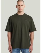 G-STAR Tricou din amestec de bumbac organic cu logo discret pe piept - Kaki inchis