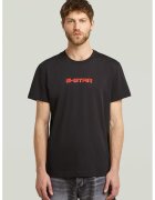 G-STAR Tricou din bumbac organic cu imprimeu logo - Coral/Negru stins