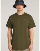 G-STAR Tricou din bumbac organic cu imprimeu logo - Kaki pal/Alb optic