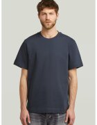 G-STAR Tricou din bumbac organic cu model uni - Albastru inchis
