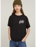 G-STAR Tricou lejer din bumbac organic cu broderie logo - Alb/Negru