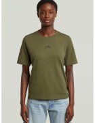 G-STAR Tricou lejer din bumbac organic - Verde masliniu