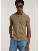 G-STAR Tricou polo slim fit din material pique Dunda - Maro inchis