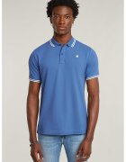 G-STAR Tricou polo slim fit Dunda - Albastru lavanda/Alb optic