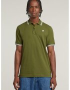 G-STAR Tricou polo slim fit Dunda - Verde masliniu/Alb optic