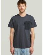 G-STAR Tricou regular fit cu buzunar pe piept - Albastru prafuit