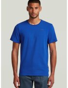 G-STAR Tricou slim fit de bumbac organic cu decolteu la baza gatului Base - Albastru royal