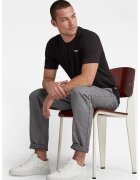 G-STAR Tricou slim fit de bumbac organic cu decolteu la baza gatului Base - Negru