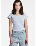 G-STAR Tricou slim fit din bumbac organic cu decolteu in V Eyben - Albastru pastel