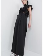 GANNI Pantaloni culotte din amestec de lana - Negru