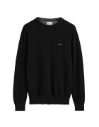 Gant Bluza de trening din bumbac cu decolteu la baza gatului - Negru