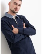 Gant Bluza polo cu guler din material chambray - Albastru ultramarin