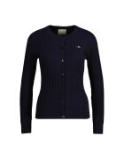 Gant Cardigan cu nasturi si model torsade - Albastru