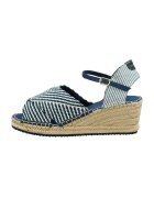 Gant Espadrile wedge cu dungi - Alb/Bleumarin