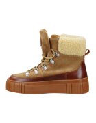 Gant Ghete din piele si piele intoarsa Snowmont - Maro taupe deschis/Caramel