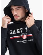 Gant Hanorac cu imprimeu logo - Alb/Negru