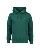 Gant Hanorac regular fit cu buzunar kangaroo Shield - Rosu/Verde englez