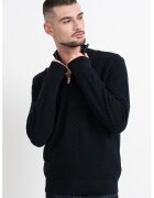 Gant Pulover din amestec de bumbac organic cu fermoar scurt - Negru
