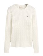 Gant Pulover slim fit cu model torsade - Alb murdar