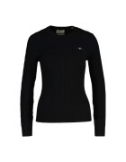 Gant Pulover slim fit cu model torsade - Negru