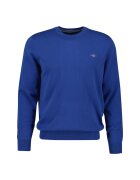 Gant Pulover tricotat fin cu decolteu la baza gatului - Rosu/Gri deschis/Albastru
