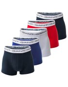 Gant Set de boxeri cu banda logo in talie - 5 perechi - Multicolor
