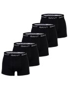 Gant Set de boxeri cu banda logo in talie - 5 perechi - Negru