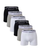 Gant Set de boxeri cu banda logo in talie - 6 perechi - Gri