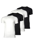 Gant Set de tricouri uni cu decolteu la baza gatului - 4 perechi - Alb/Negru
