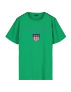 Gant Tricou cu decolteu rotund si imprimeu logo - Verde deschis
