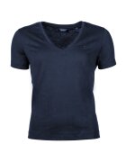 Gant Tricou de bumbac cu decolteu in V Original - Bleumarin