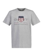 Gant Tricou de bumbac cu logo Archive Shield - Gri deschis