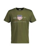 Gant Tricou regular fit cu imprimeu logo Archive Shield - Verde masliniu