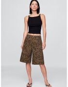 GAP Bermude evazate cu animal print - Maro inchis/Maro inchis/Caramel