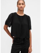 GAP Bluza crop cu maneci scurte - Negru