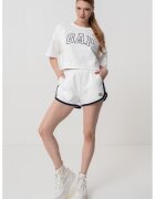 GAP Bluza crop de trening cu imprimeu logo - Alb optic