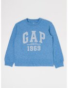 GAP Bluza cu decolteu la baza gatului si imprimeu logo - Albastru deschis melange