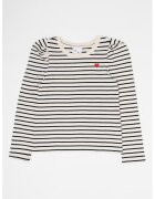GAP Bluza cu dungi si decolteu la baza gatului - Alb/Negru