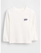 GAP Bluza de bumbac cu decolteu la baza gatului si buzunar pe piept - Alb optic