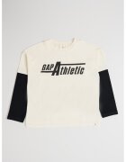 GAP Bluza de bumbac cu maneci contrastante - Negru/Crem