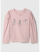 GAP Bluza de bumbac organic cu imprimeu - Roz pal