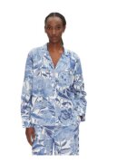 GAP Bluza de pijamale dama - floral - albastru - bumbac