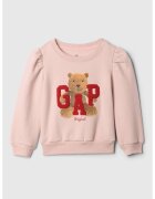 GAP Bluza de trening din amestec de bumbac cu model logo - Rosu/Maro/Roz pal