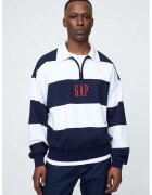 GAP Bluza de trening lejera cu model in dungi - Alb/Bleumarin