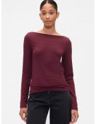 GAP Bluza din amestec de modal cu decolteu barcuta - Violet pruna