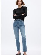 GAP Bluza slim fit cu volane pe umeri - Negru