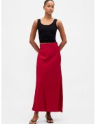 GAP Fusta maxi satinata cu slit lateral - Rosu