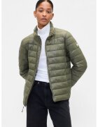 GAP Geaca impermeabila cu vatelina si guler - Verde aquamarin