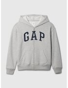 GAP Hanorac cu fermoar si imprimeu logo contrastant - Gri melange